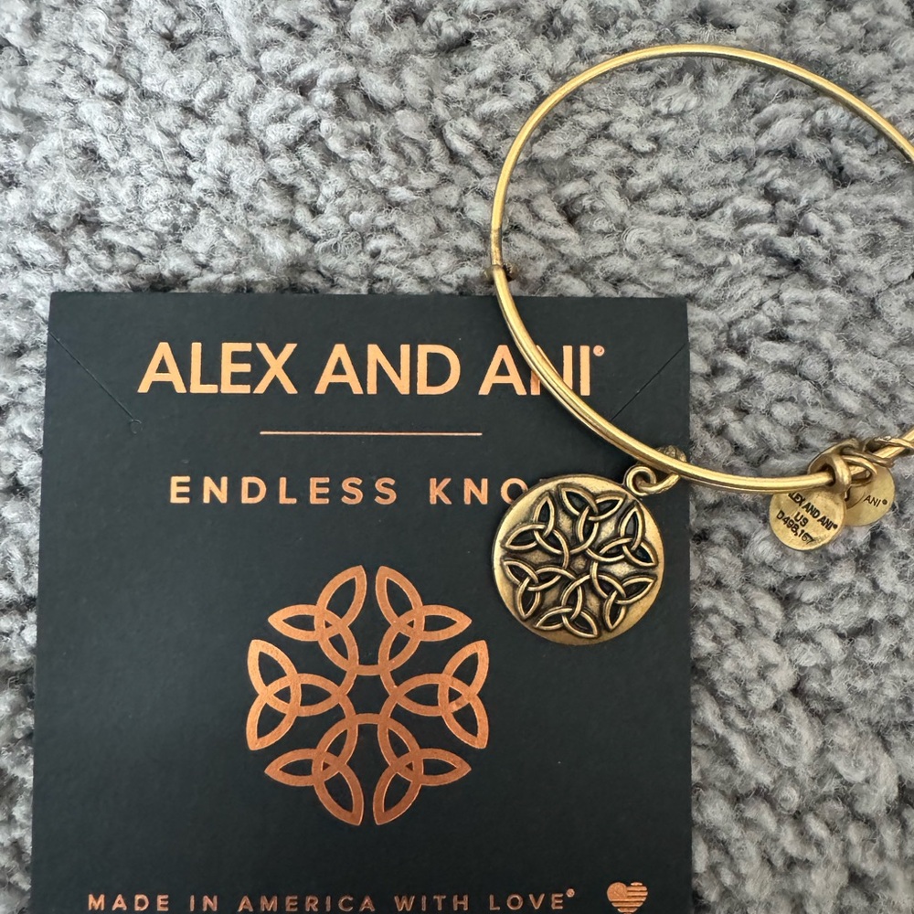 Alex and Ani Gold Knot Charm Bangle